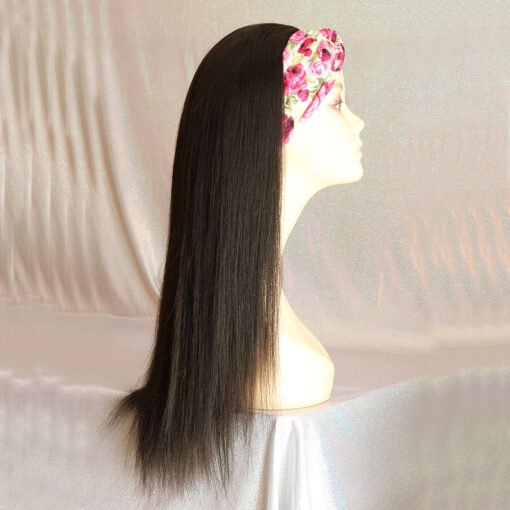 18 inch yaki straight machine made headband wigs